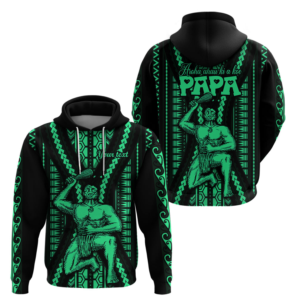 Custom Maori Fathers Day New Zealand Hoodie Aroha Ahau Ki A Koe Papa - Green LT9