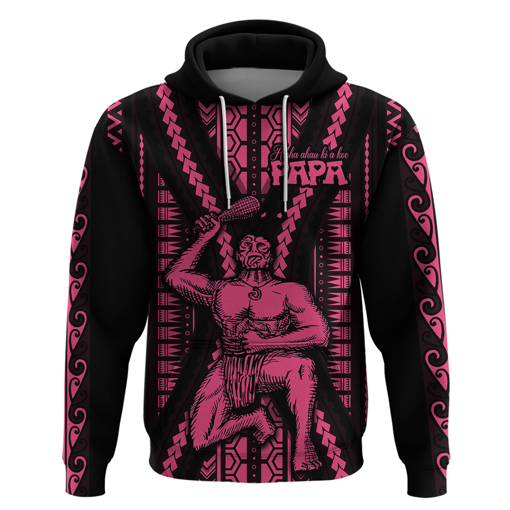 Maori Fathers Day New Zealand Hoodie Aroha Ahau Ki A Koe Papa - Pink LT9