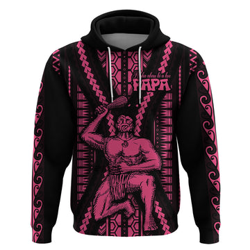 Maori Fathers Day New Zealand Hoodie Aroha Ahau Ki A Koe Papa - Pink LT9