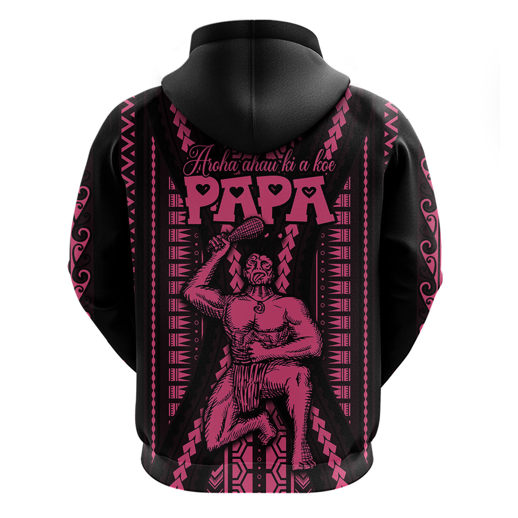 Maori Fathers Day New Zealand Hoodie Aroha Ahau Ki A Koe Papa - Pink LT9