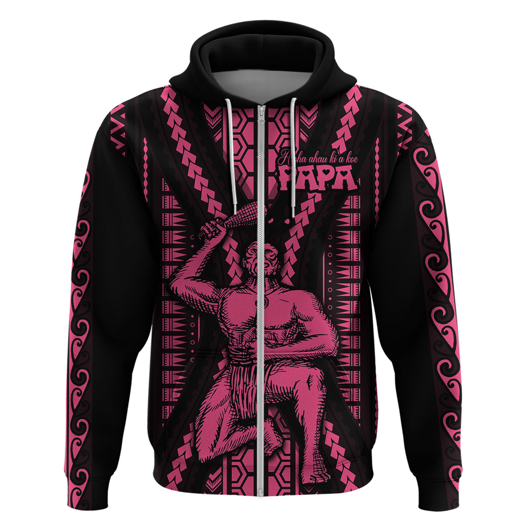 Maori Fathers Day New Zealand Hoodie Aroha Ahau Ki A Koe Papa - Pink LT9