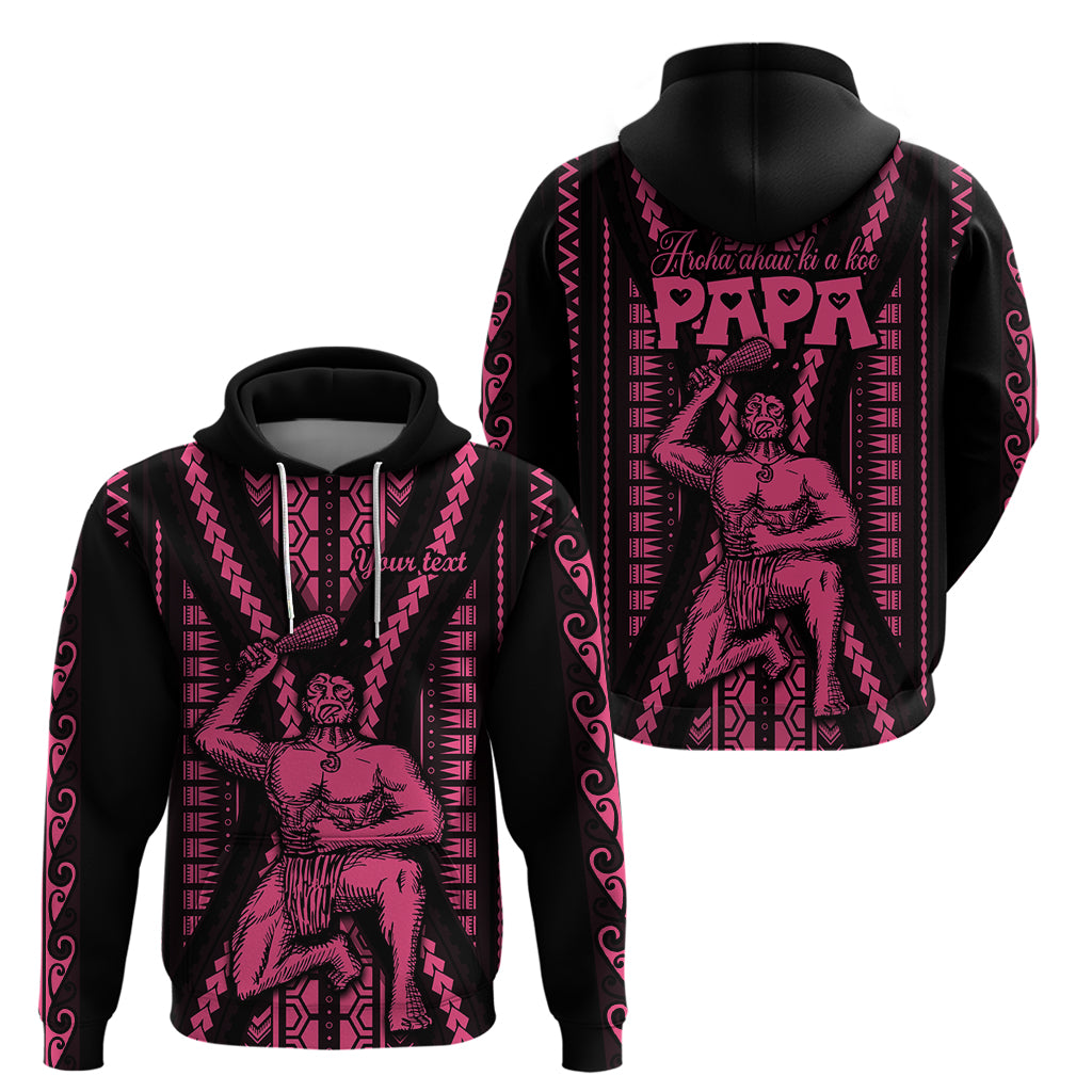Custom Maori Fathers Day New Zealand Hoodie Aroha Ahau Ki A Koe Papa - Pink LT9