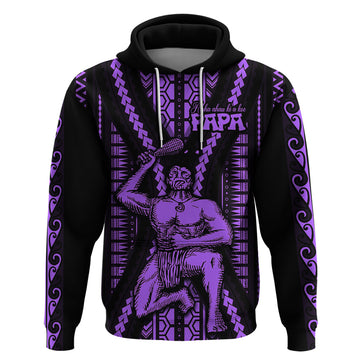 Maori Fathers Day New Zealand Hoodie Aroha Ahau Ki A Koe Papa - Purple LT9