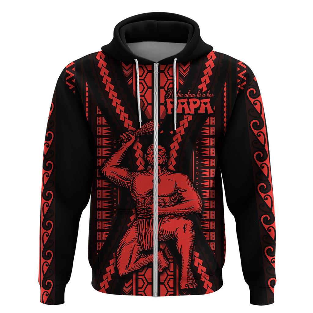Maori Fathers Day New Zealand Hoodie Aroha Ahau Ki A Koe Papa - Red LT9