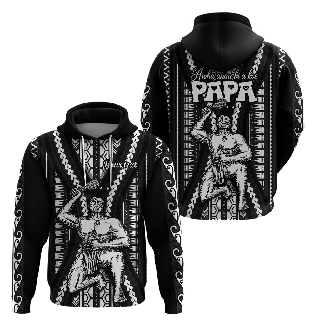 Custom Maori Fathers Day New Zealand Hoodie Aroha Ahau Ki A Koe Papa - Black LT9