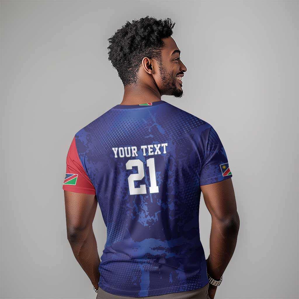 Custom Cricket African Namibia T shirt Coat of arms Namibian Pattern LT9