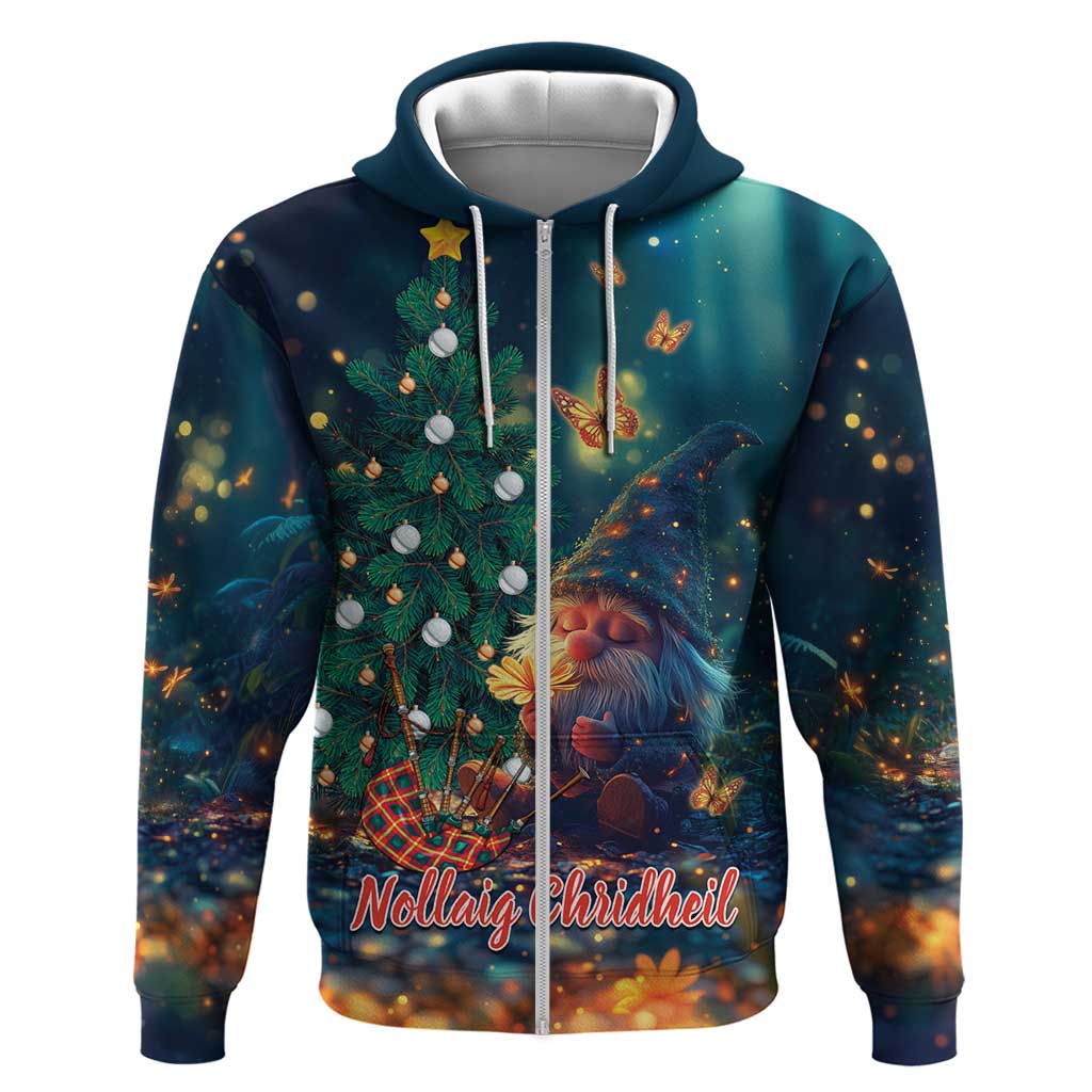 Nollaig Chridheil Scottish Gnome Hoodie Bagpies Musical and Chirstmas Tree LT9