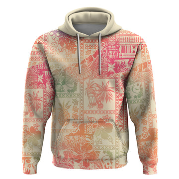 Hawaii Hoodie Aloha Tribal Pattern Sweat Pink Ombre LT9