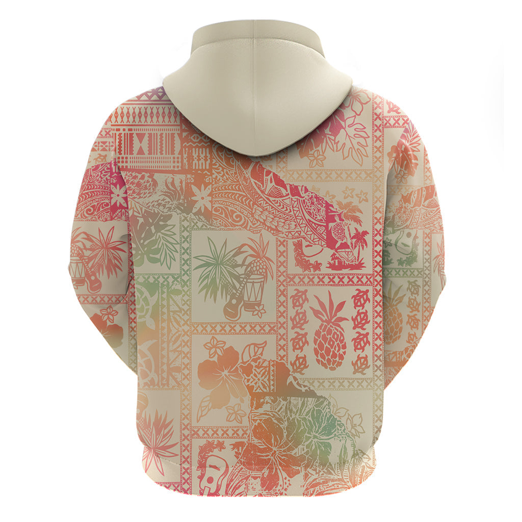 Hawaii Hoodie Aloha Tribal Pattern Sweat Pink Ombre LT9