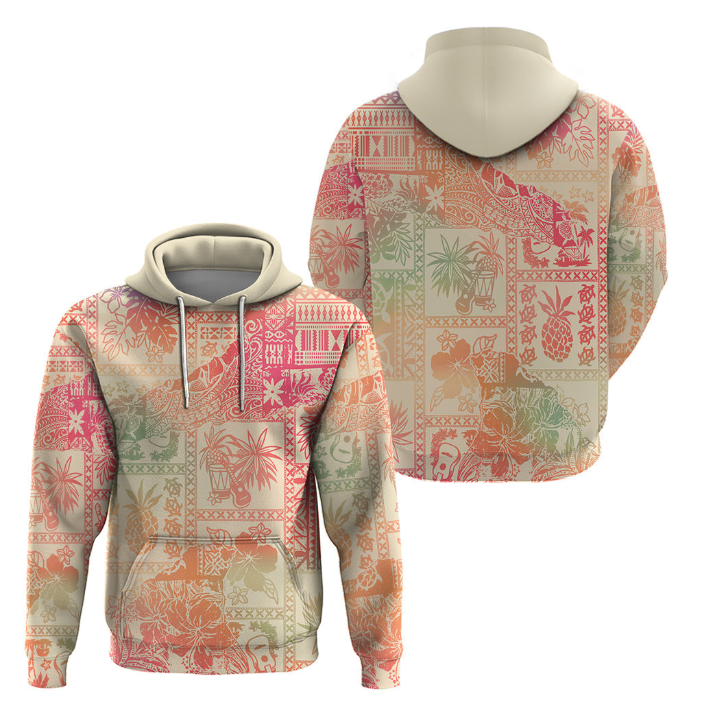 Hawaii Hoodie Aloha Tribal Pattern Sweat Pink Ombre LT9