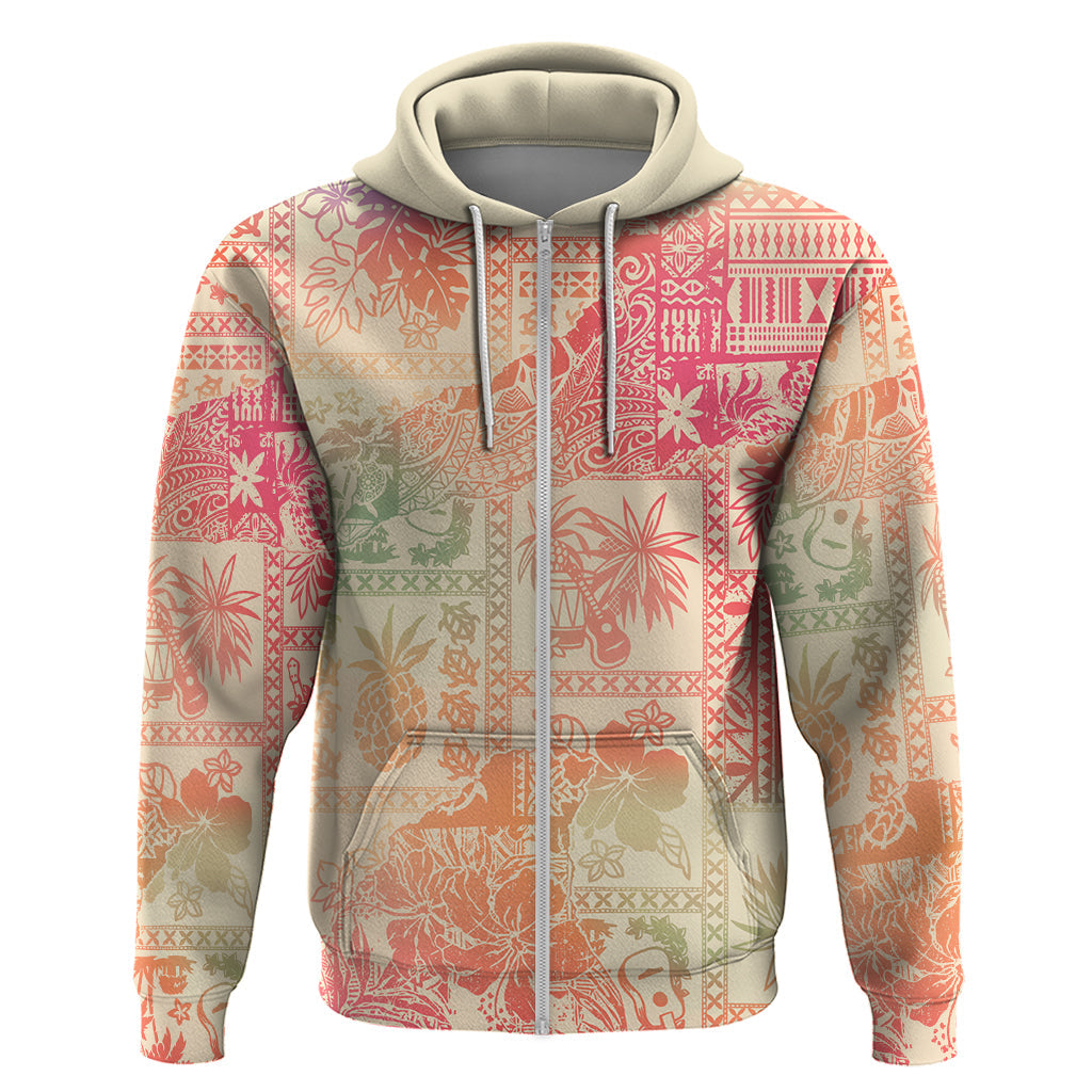 Hawaii Hoodie Aloha Tribal Pattern Sweat Pink Ombre LT9