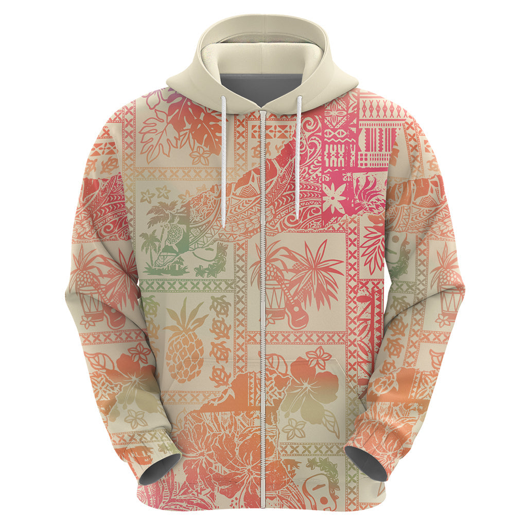 Hawaii Hoodie Aloha Tribal Pattern Sweat Pink Ombre LT9