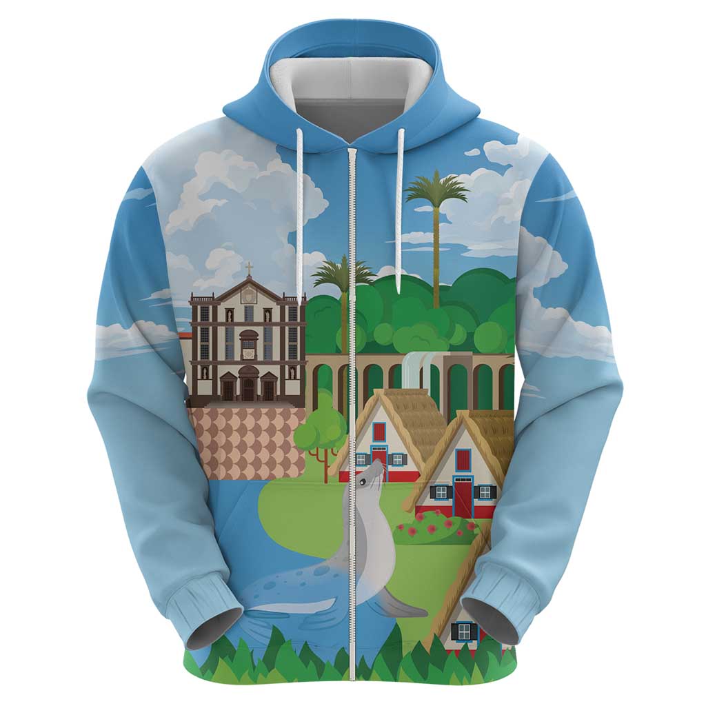 Feliz Dia de Madeira Personalized Hoodie Traditional Palheiros Straw-roofed Houses LT9