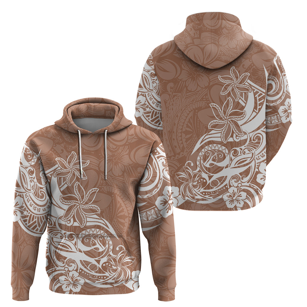 Polynesian Sunset Plumeria Hoodie Pacific Island Tribal Nude Style LT9