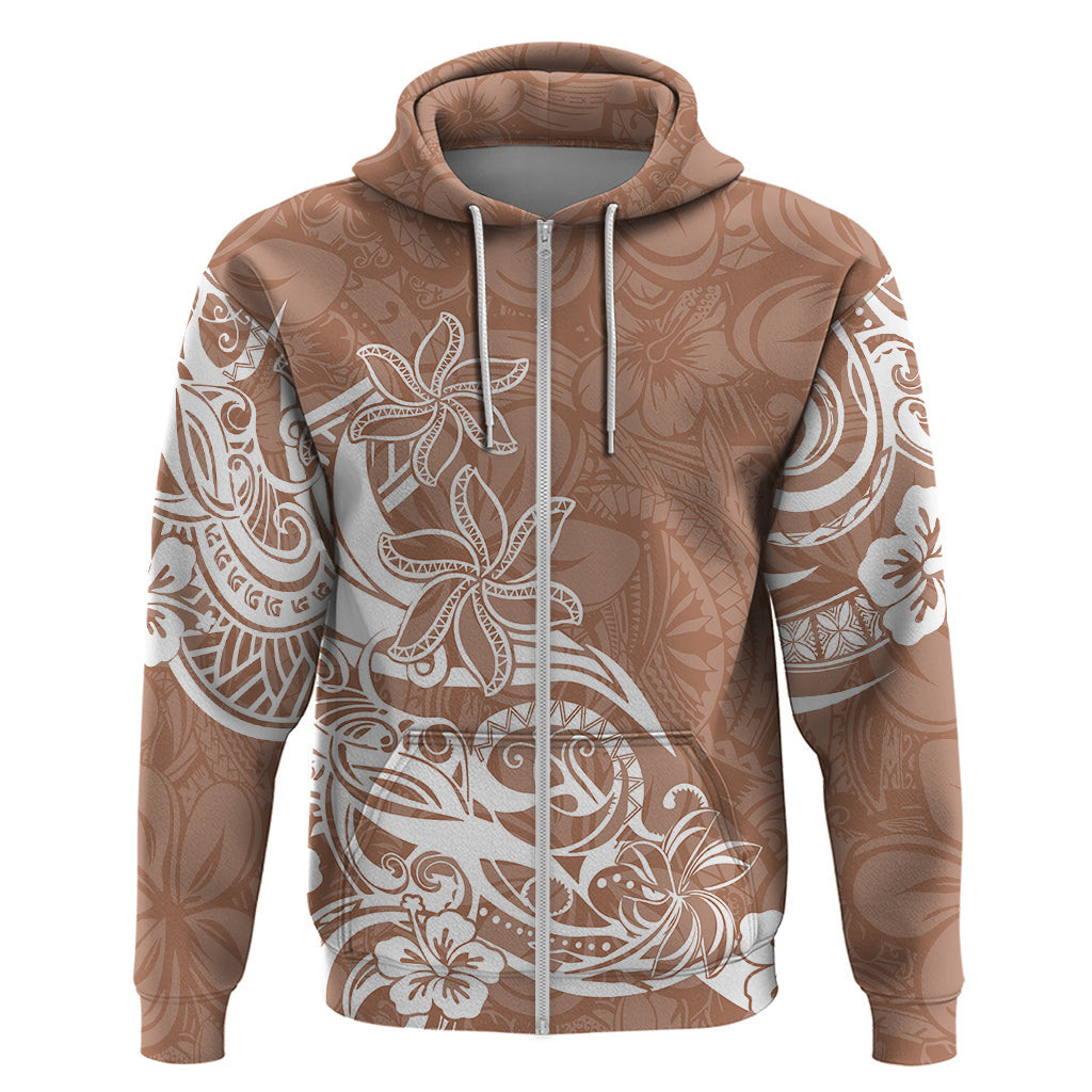 Polynesian Sunset Plumeria Hoodie Pacific Island Tribal Nude Style LT9