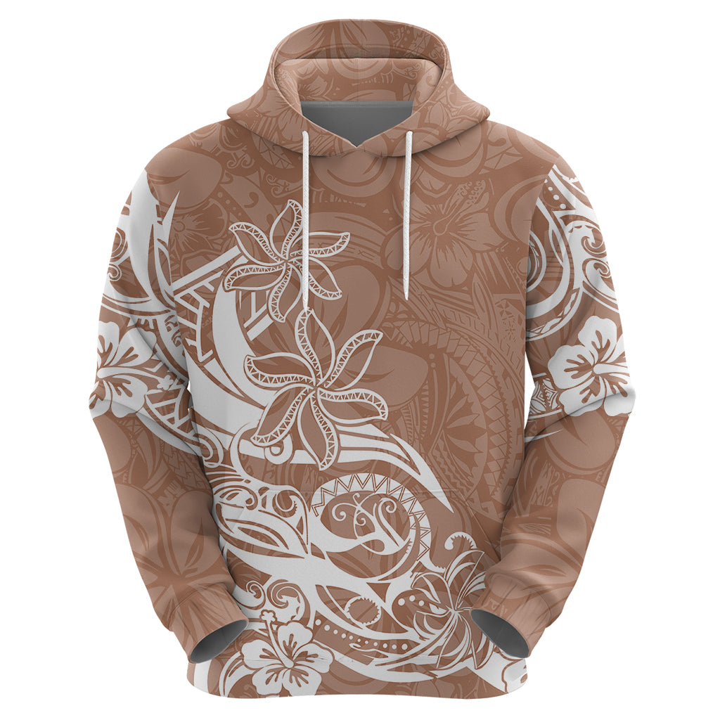 Polynesian Sunset Plumeria Hoodie Pacific Island Tribal Nude Style LT9