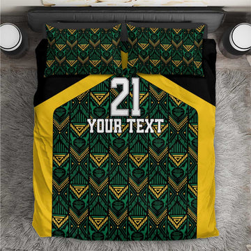 Afro-Jamaicans Football Custom Bedding Set Black Ethnic Motifs LT9