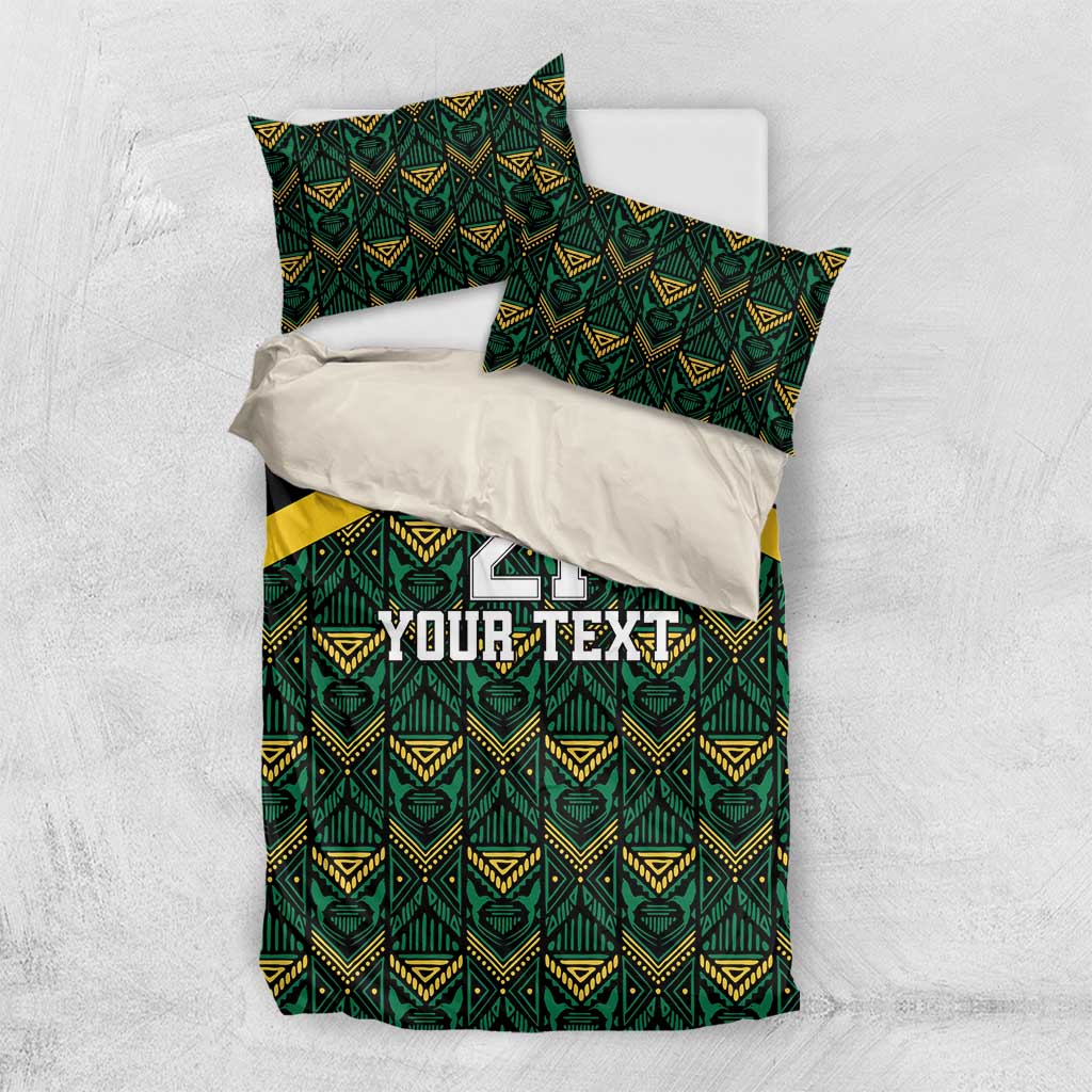 Afro-Jamaicans Football Custom Bedding Set Black Ethnic Motifs LT9