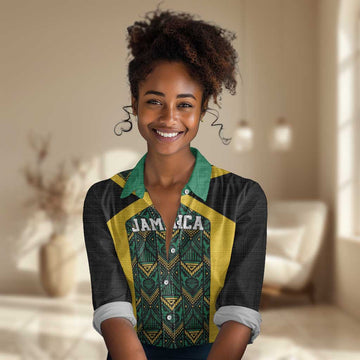 Afro-Jamaicans Football Custom Women Casual Shirt Black Ethnic Motifs LT9