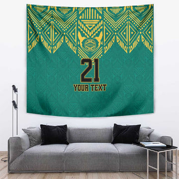 Afro-Jamaicans Tribal Custom Football Tapestry Green Style LT9