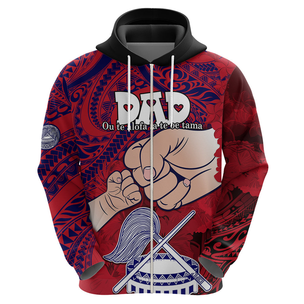 Fathers Day Polynesian Islands American Samoa Hoodie Dad Ou Te Alofa Ia Te Oe Tama - Polynesian Flowers Tribal LT9