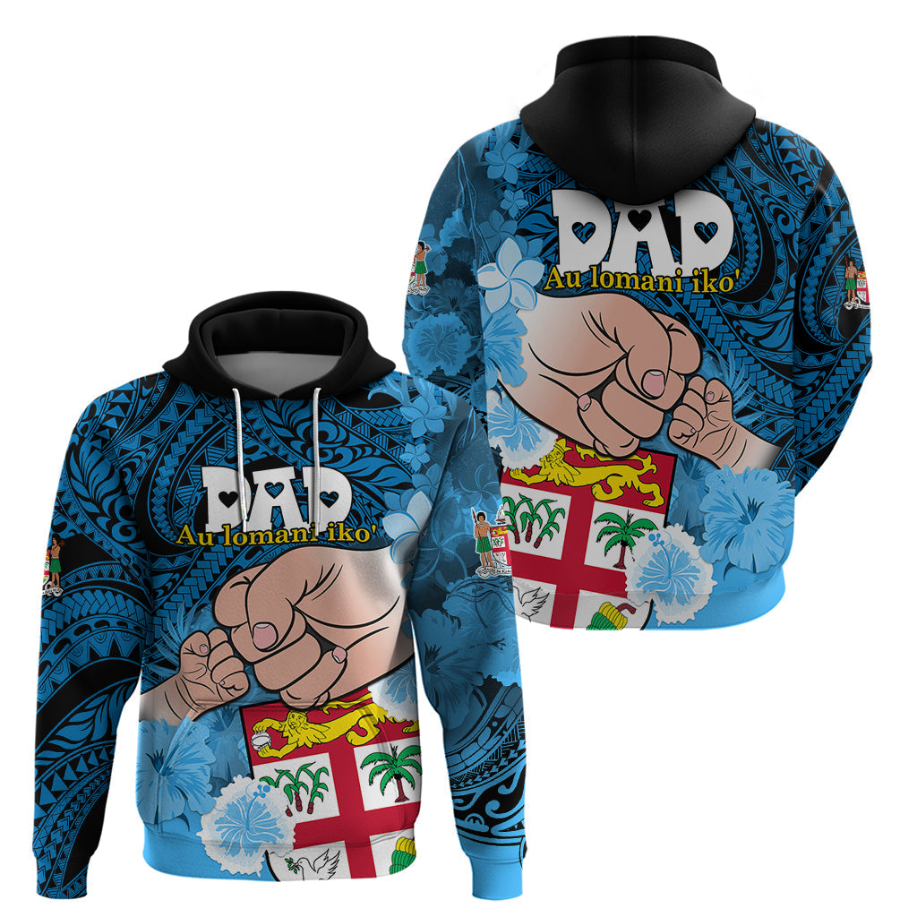 Dads Day Fiji Hoodie Dad Au Lomani Iko - Polynesian Flowers Tribal LT9