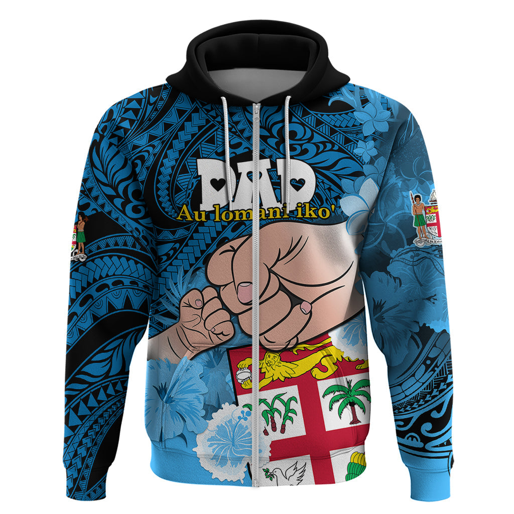 Fathers Day Polynesian Islands Fiji Hoodie Dad Au Lomani Iko - Polynesian Flowers Tribal LT9