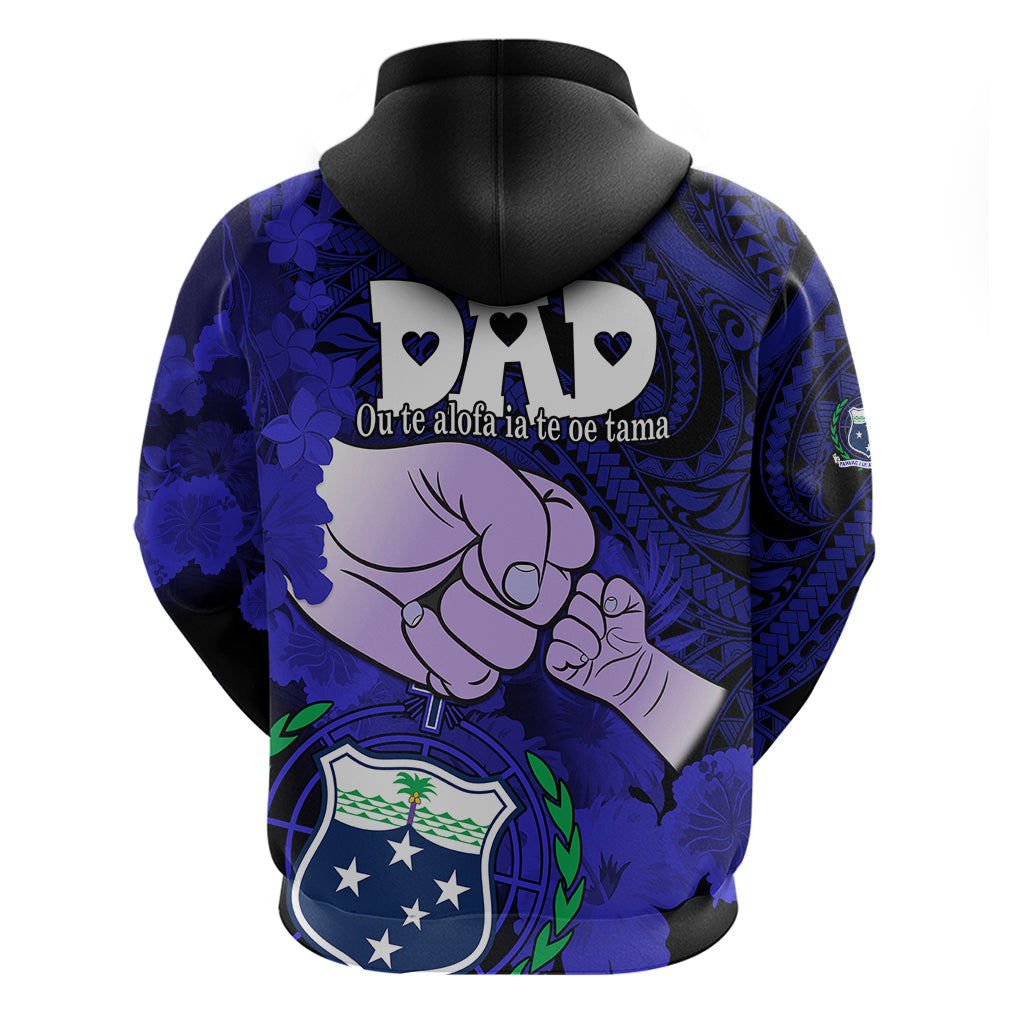 Fathers Day Polynesian Islands Samoa Hoodie Dad Ou Te Alofa Ia Te Oe Tama - Blue Polynesian Flowers Tribal LT9