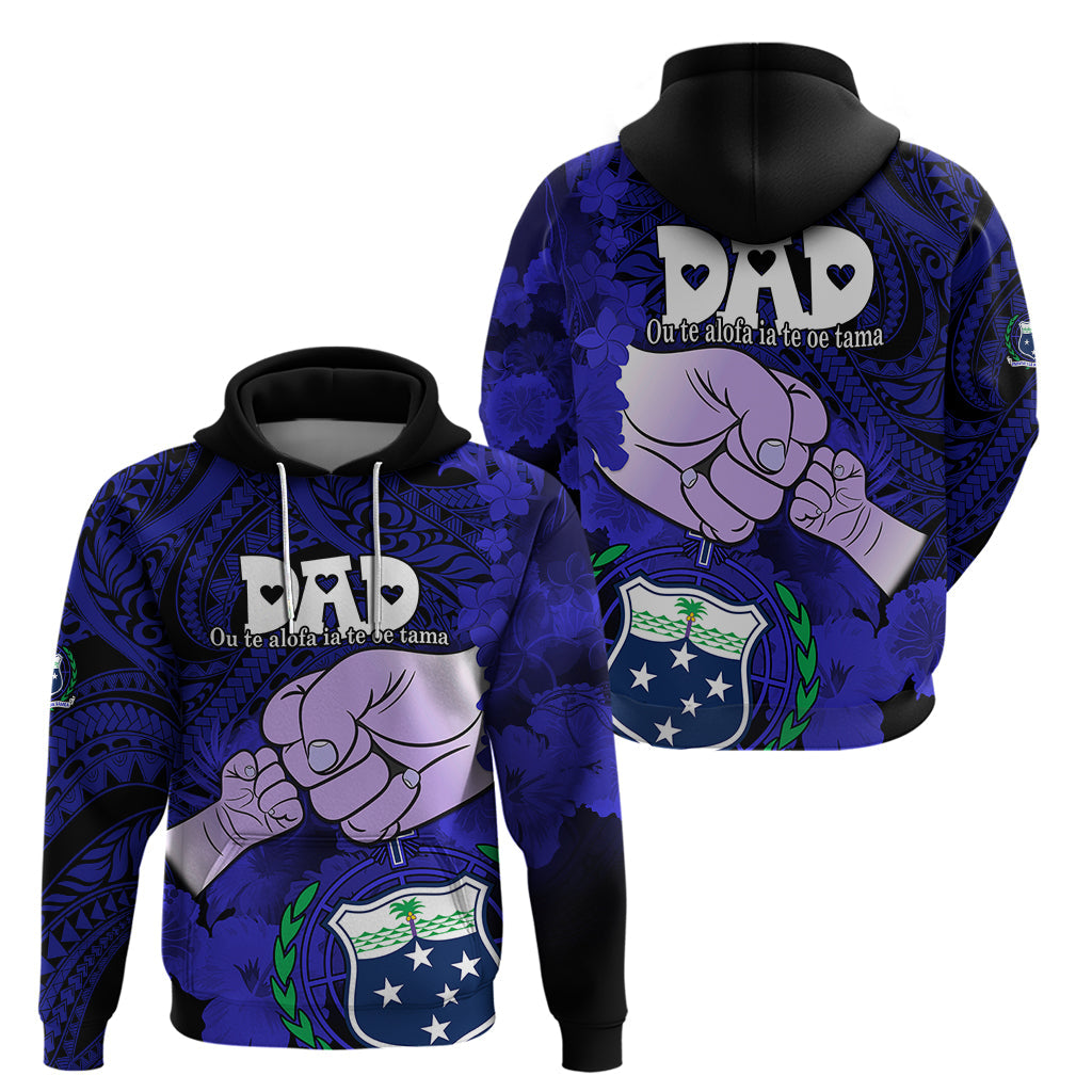 Fathers Day Polynesian Islands Samoa Hoodie Dad Ou Te Alofa Ia Te Oe Tama - Blue Polynesian Flowers Tribal LT9