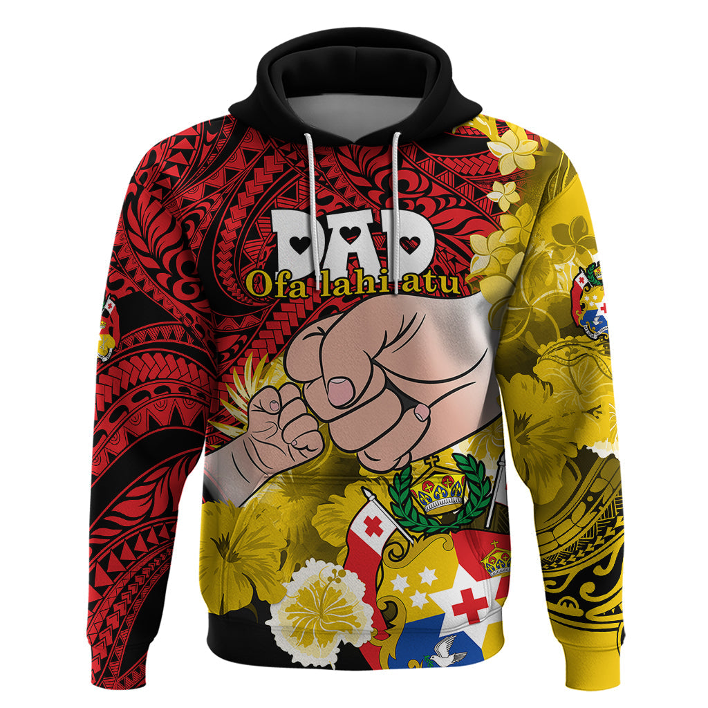 Dads Day Tonga Hoodie Dad Ofa lahi atu - Polynesian Flowers Tribal LT9
