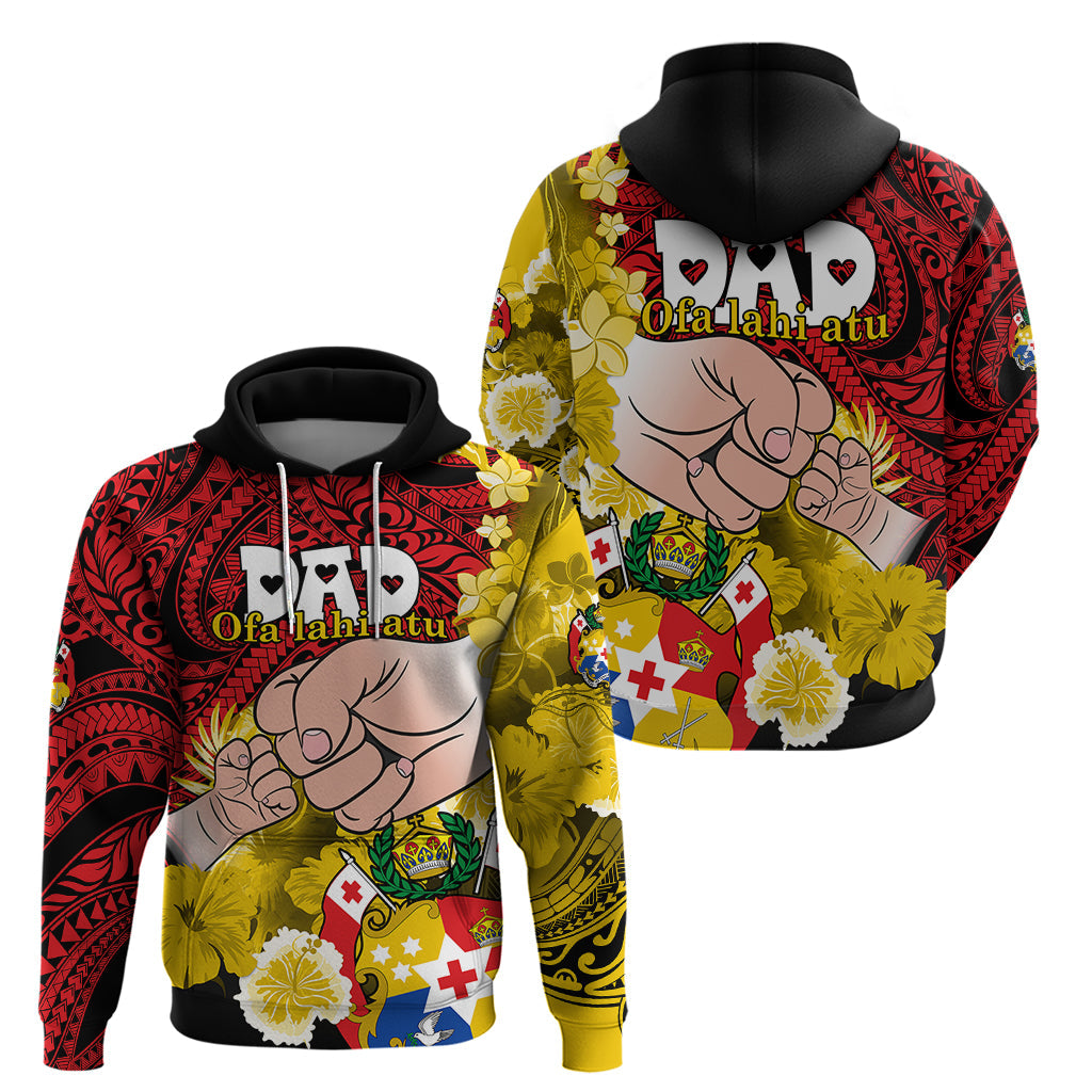 Dads Day Tonga Hoodie Dad Ofa lahi atu - Polynesian Flowers Tribal LT9