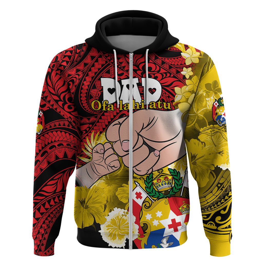 Dads Day Tonga Hoodie Dad Ofa lahi atu - Polynesian Flowers Tribal LT9