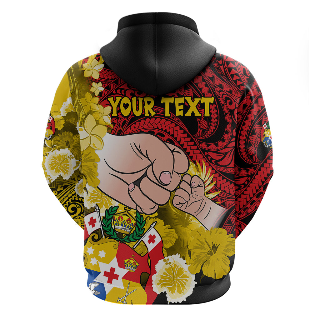 Personalised Dads Day Tonga Hoodie Dad Ofa lahi atu - Polynesian Flowers Tribal LT9