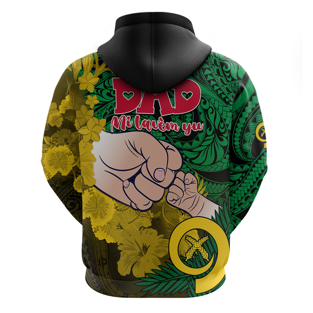 Fathers Day Polynesian Islands Vanuatu Hoodie Dad Mi lavem yu - Polynesian Flowers Tribal LT9
