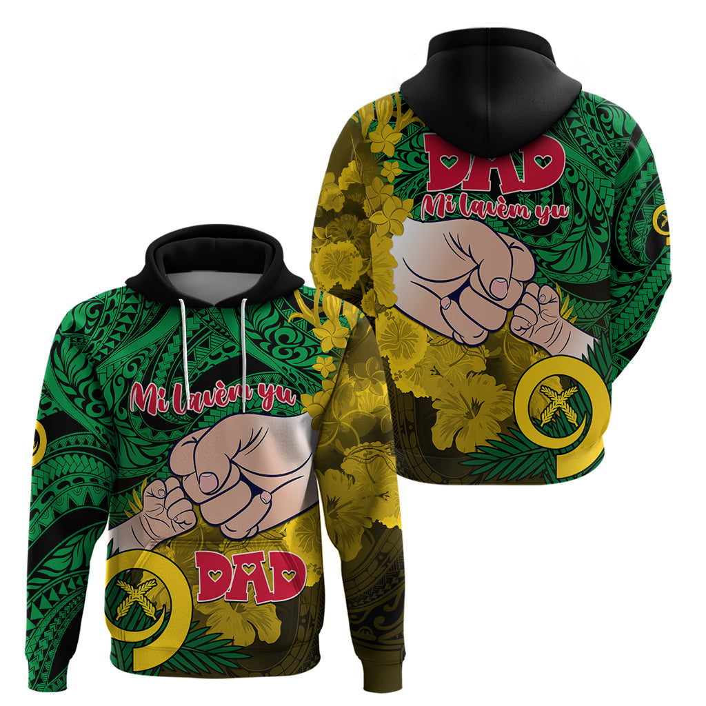 Fathers Day Polynesian Islands Vanuatu Hoodie Dad Mi lavem yu - Polynesian Flowers Tribal LT9