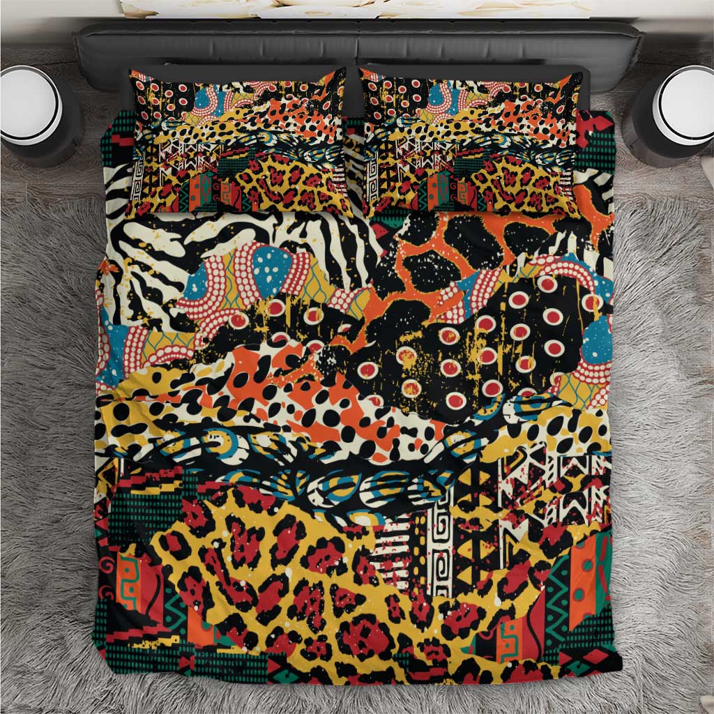 African Mixed Wild Animal Skins Bedding Set LT9