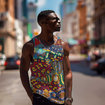 Traditional African Animal Skins Pattern Men Tank Top LT9