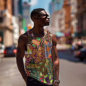 Traditional Ethnic African Vintage Motifs Men Tank Top LT9