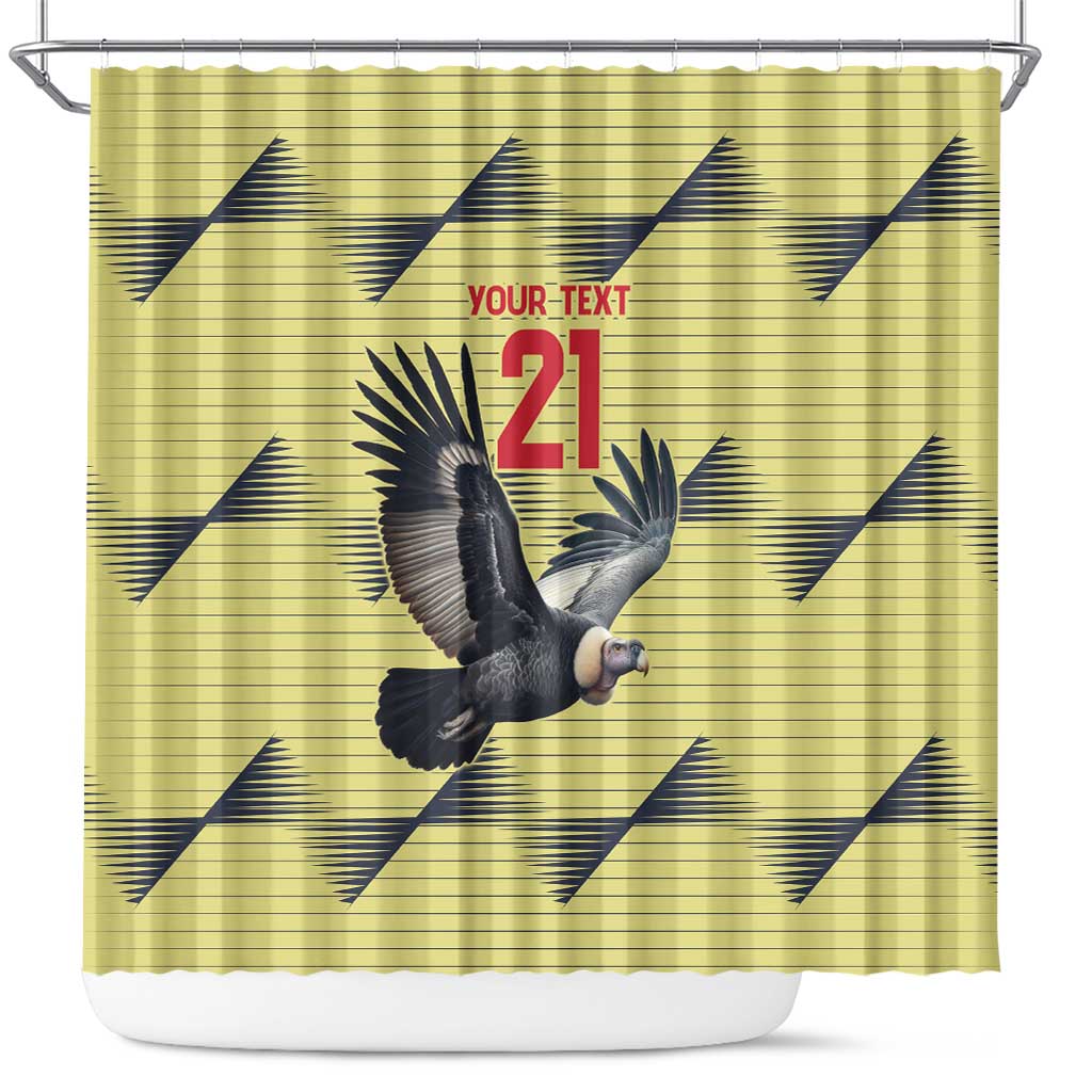 Colombia Football Custom Shower Curtain Los Cafeteros Andean Condor LT9