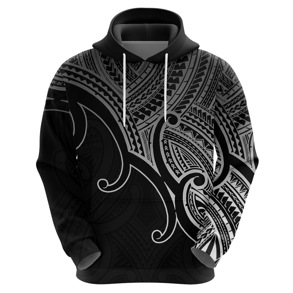 Custom Aotearoa Polynesian Hoodie with Maori Koru Black LT9