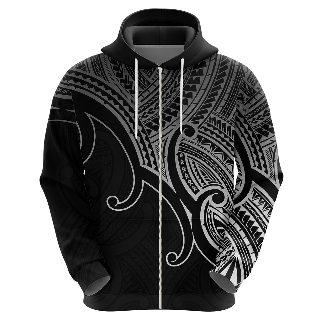 Custom Aotearoa Polynesian Hoodie with Maori Koru Black LT9