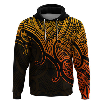 Custom Aotearoa Polynesian Hoodie with Maori Koru Gold LT9