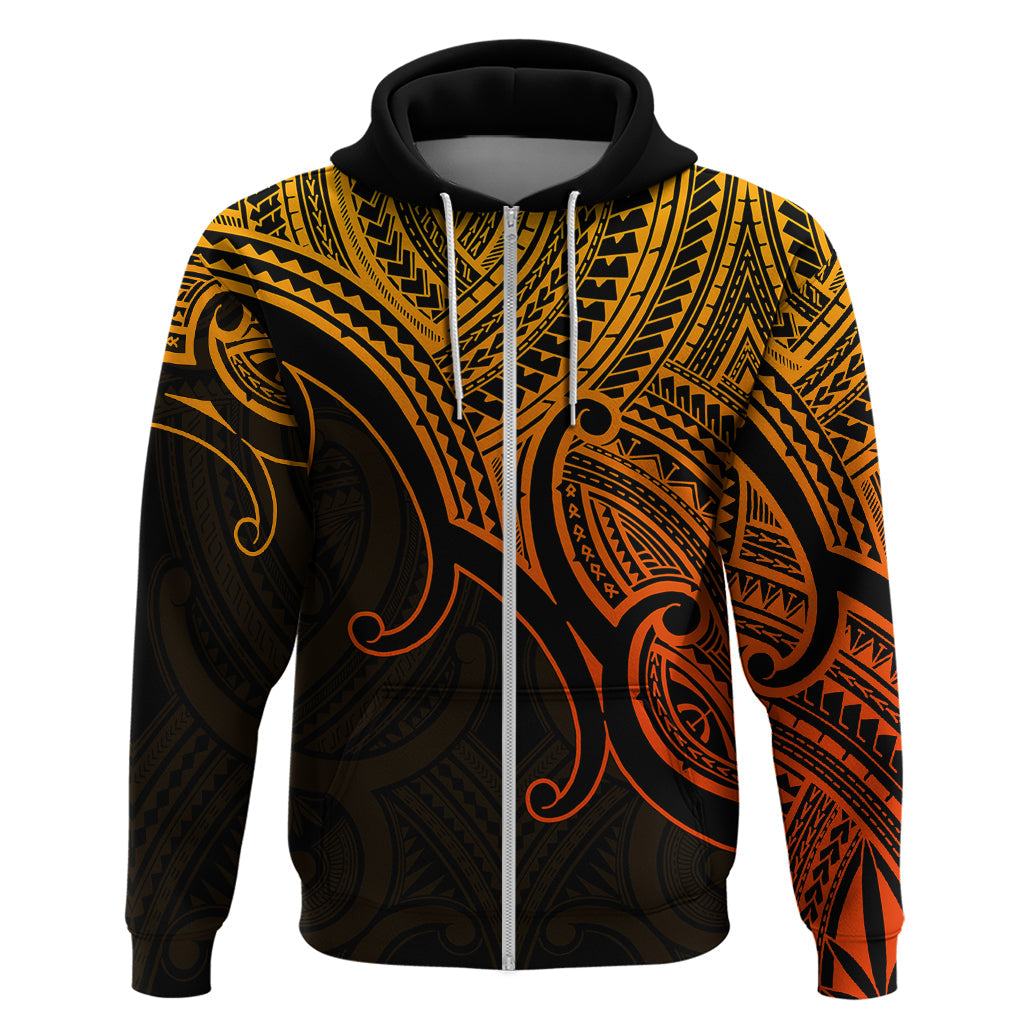 Custom Aotearoa Polynesian Hoodie with Maori Koru Gold LT9