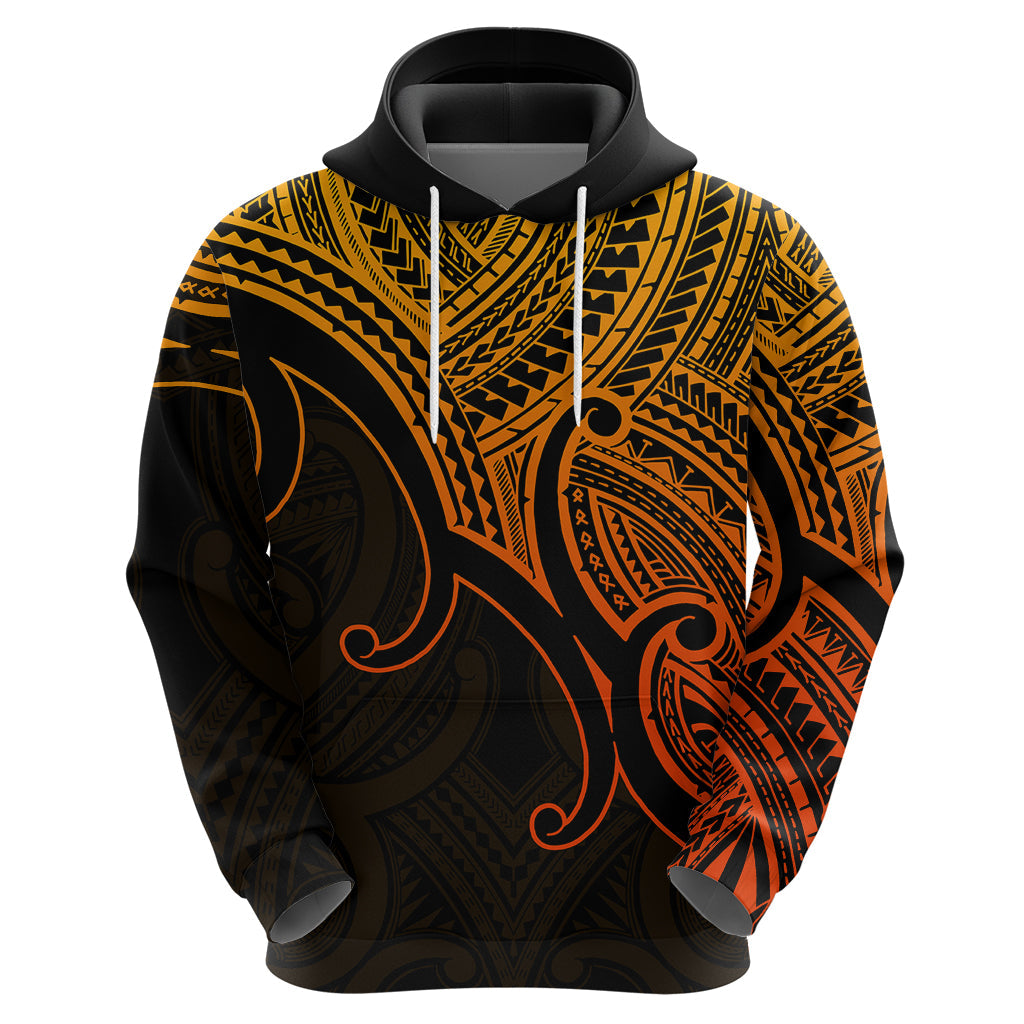 Custom Aotearoa Polynesian Hoodie with Maori Koru Gold LT9