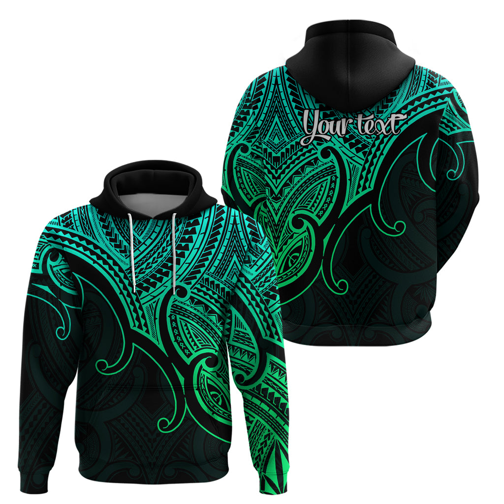 Custom Aotearoa Polynesian Hoodie with Maori Koru Green LT9