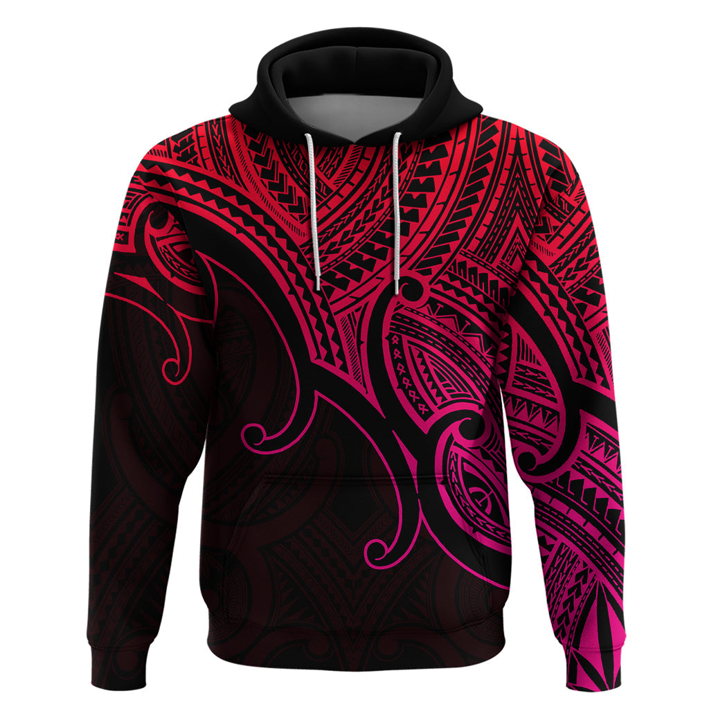 Custom Aotearoa Polynesian Hoodie with Maori Koru Pink LT9