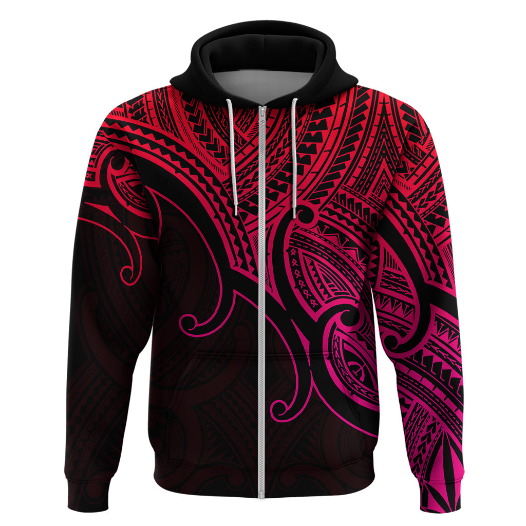 Custom Aotearoa Polynesian Hoodie with Maori Koru Pink LT9