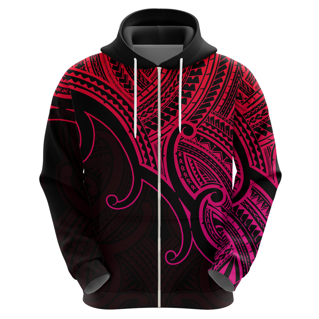 Custom Aotearoa Polynesian Hoodie with Maori Koru Pink LT9