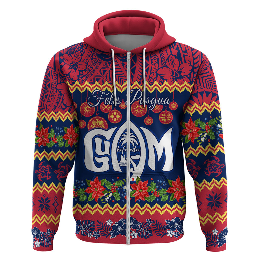 Personalised Guam Christmas Hoodie Felis Pusgua Santa Beach Polynesian Pattern LT9