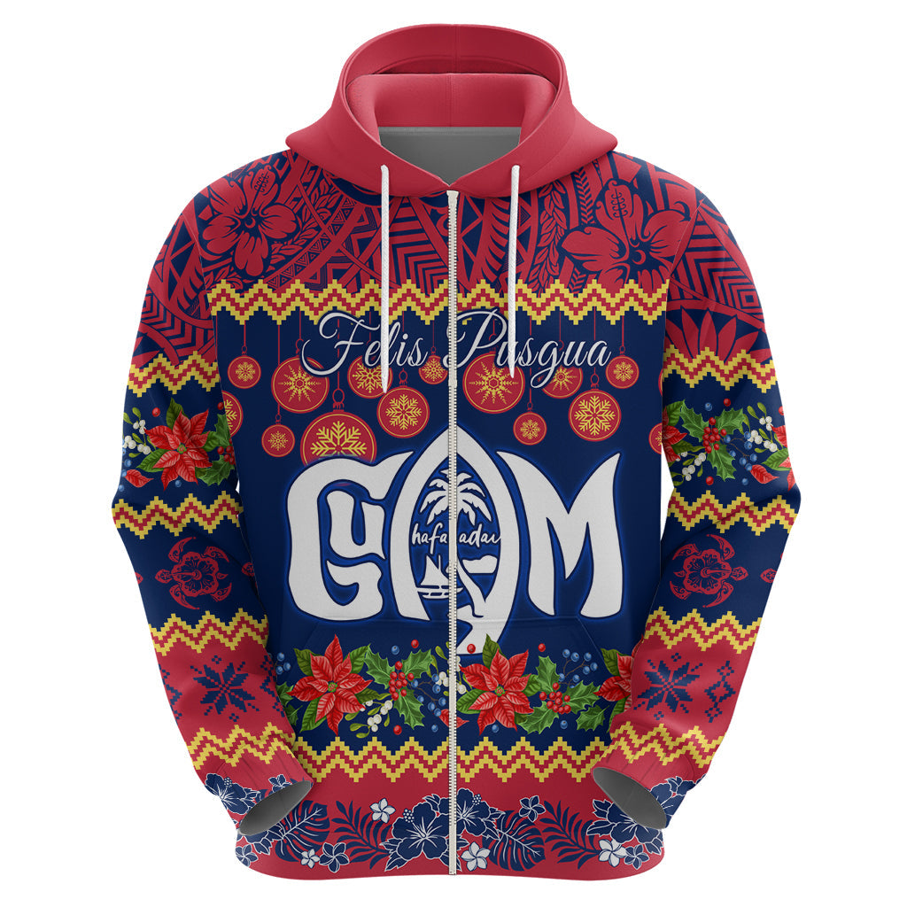 Personalised Guam Christmas Hoodie Felis Pusgua Santa Beach Polynesian Pattern LT9